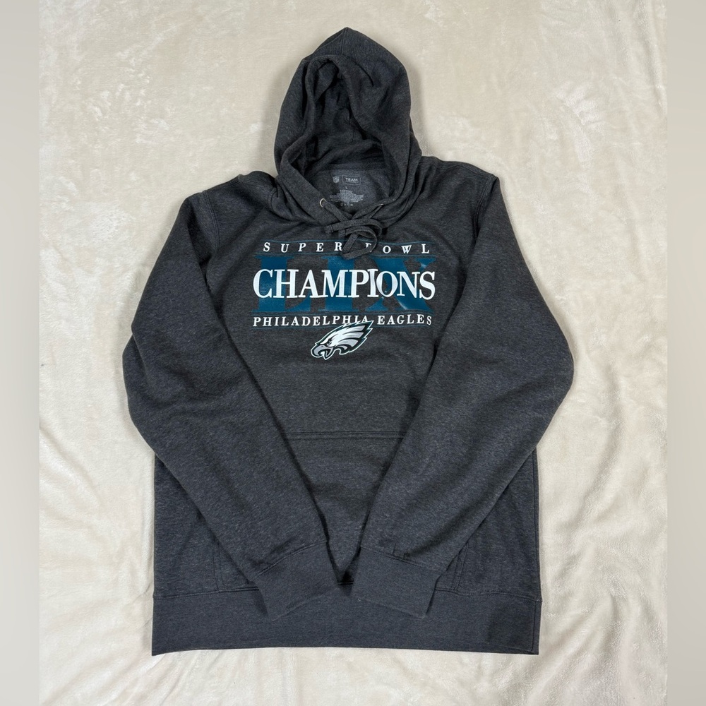 NFL Team Apparel Philadelphia Eagles Super Bowl Champions Gray Hoodie